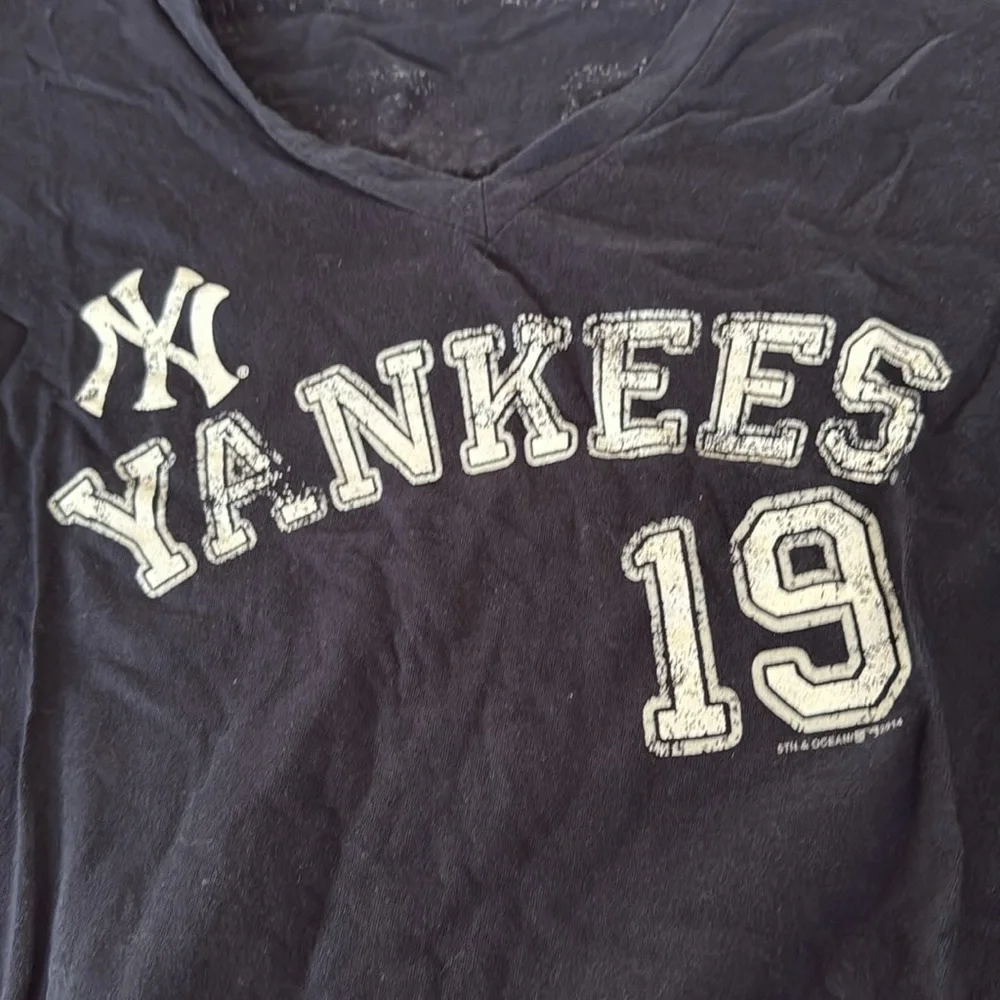 5th & Ocean Girls Navy Blue Yankees New York T-Shirt Large (NH)